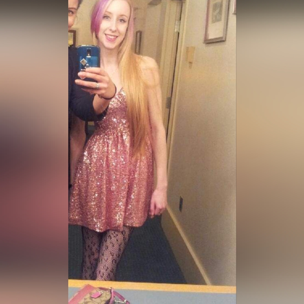 Sequin sparkly pink dress